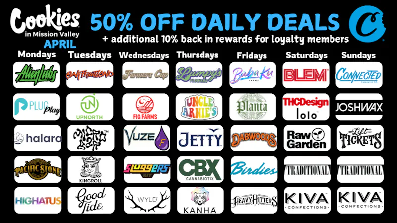 Cookies Mission Valley COOKIES MISSION VALLEY PRE-420 DAILY DEALS