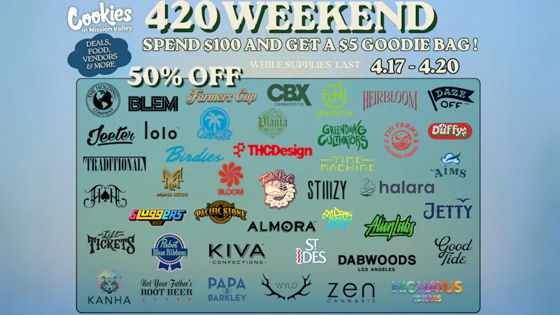 Cookies Mission Valley COOKIES MISSION VALLEY 4.17-4.20 DEALS