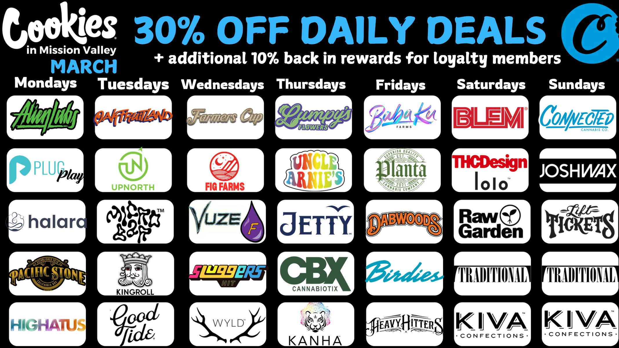 Cookies Mission Valley COOKIES MISSION VALLEY MAY DAILY DEALS