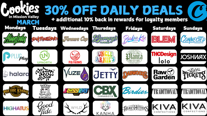 Cookies Mission Valley COOKIES MISSION VALLEY MAY DAILY DEALS