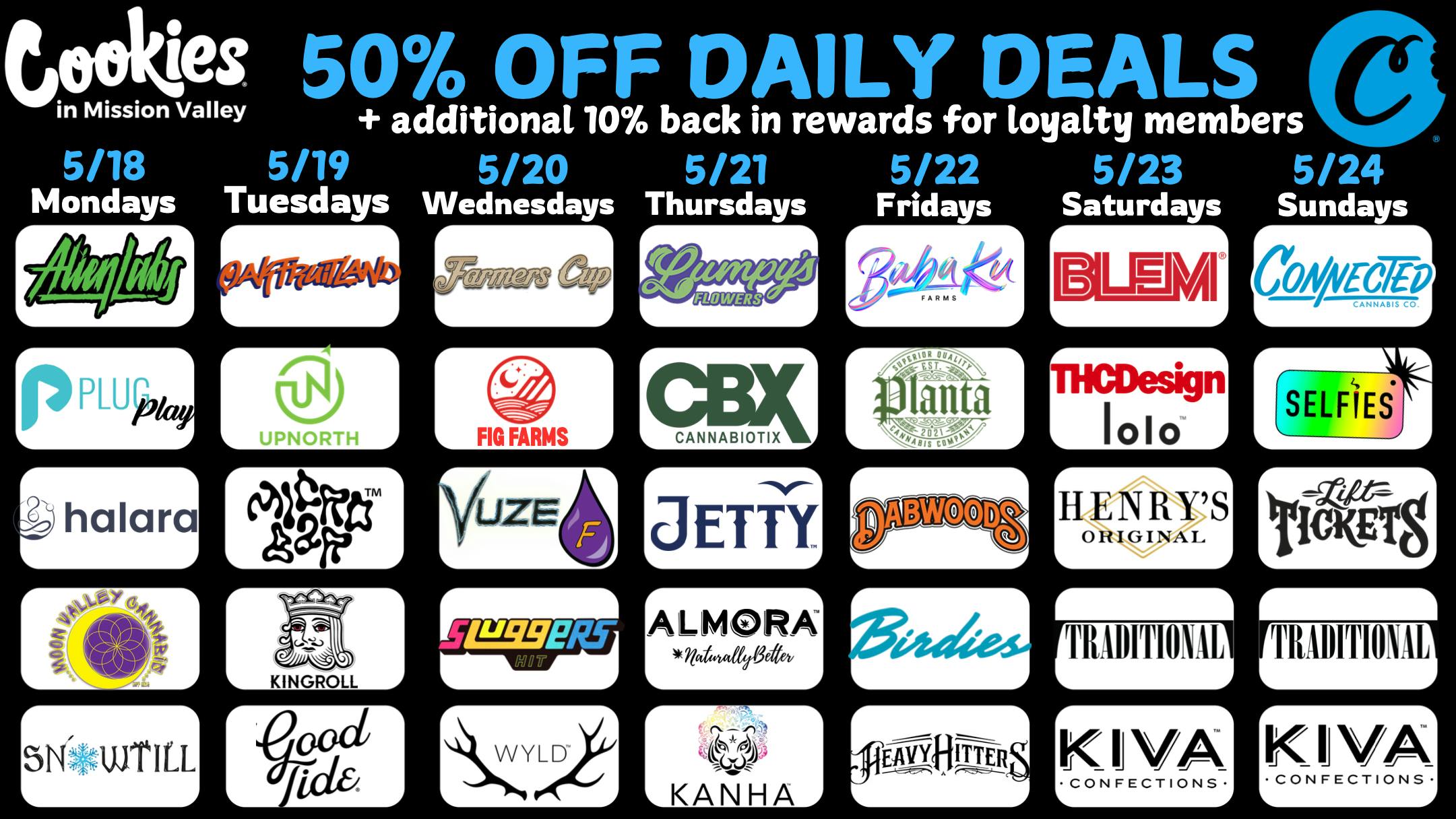 Cookies Mission Valley COOKIES MISSION VALLEY 5 YEAR ANNIVERSARY DEALS