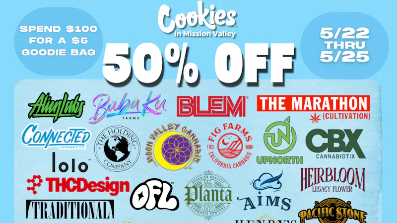 Cookies Mission Valley COOKIES MISSION VALLEY 5 YEAR ANNIVERSARY DEALS