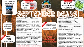 Koli Cannabis - Broken Arrow SEPTEMBER DEALS!
