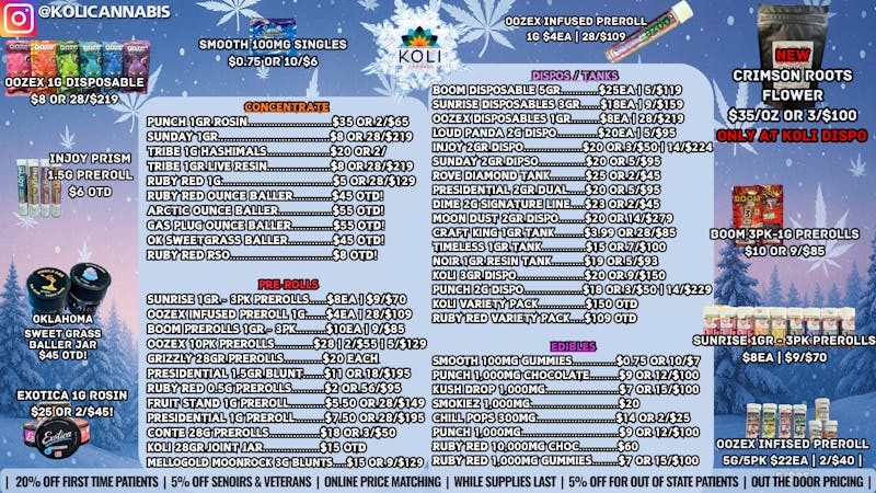 Koli Cannabis - Miami - Drive Thru WIN-TER WON-DERLAND!