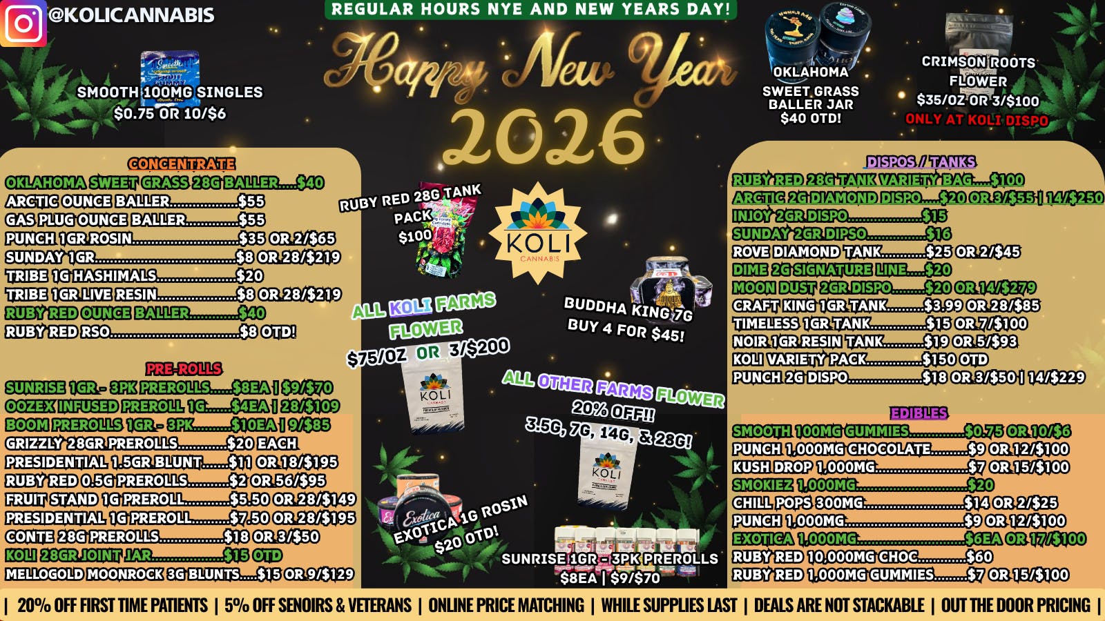 Koli Cannabis - Miami - Drive Thru NEW YEAR, NEW DEALS!
