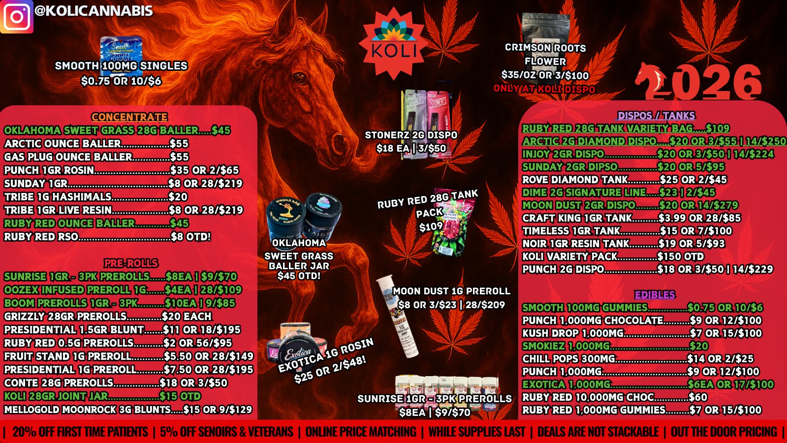 Koli Cannabis - Miami - Drive Thru GALLOP INTO RED HOT SAVINGS!