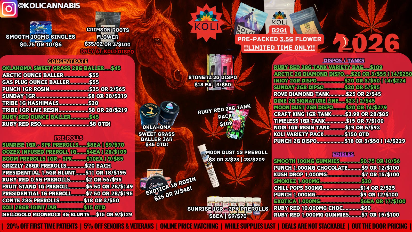 Koli Cannabis - Miami - Drive Thru GALLOP INTO RED HOT SAVINGS!