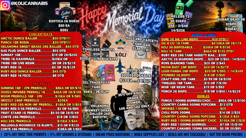 Koli Cannabis - Miami - Drive Thru Happy Memorial Weekend from Koli!