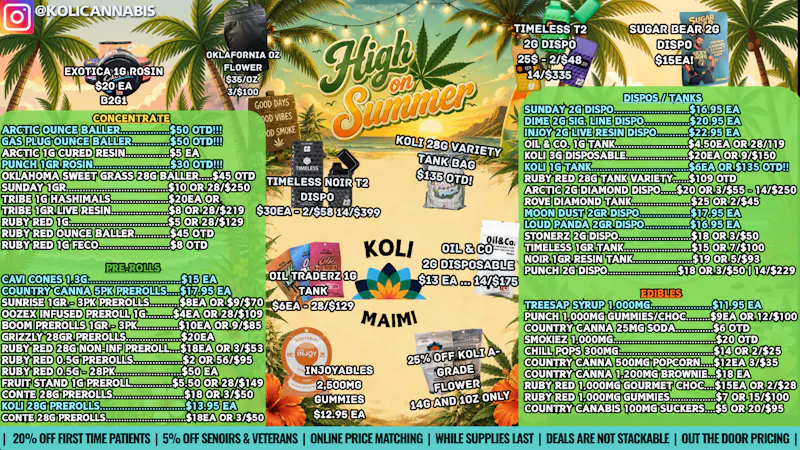 Koli Cannabis - Miami - Drive Thru HIGH ON SUMMER!!