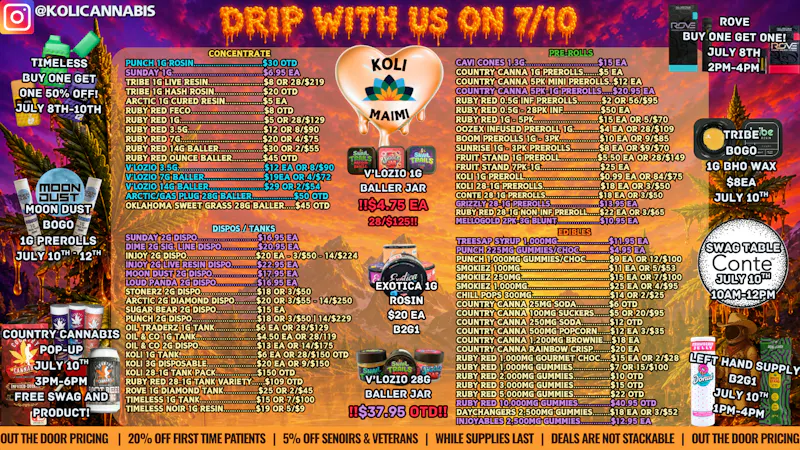 Koli Cannabis - Miami - Drive Thru DRIP WITH US THIS 7/10!