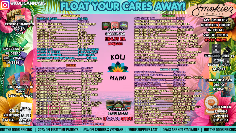 Koli Cannabis - Miami - Drive Thru FLOAT AWAY WITH US!