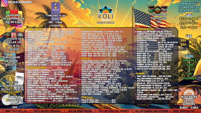 Koli Cannabis - Broken Arrow LABOR DAY SAVINGS!!!