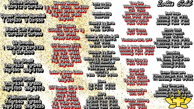 Lotus Gold - Enid - 24 Hours 2g INJOY DISPO 1-$25 5-$100 / LEXX CO 28G DABS-$55