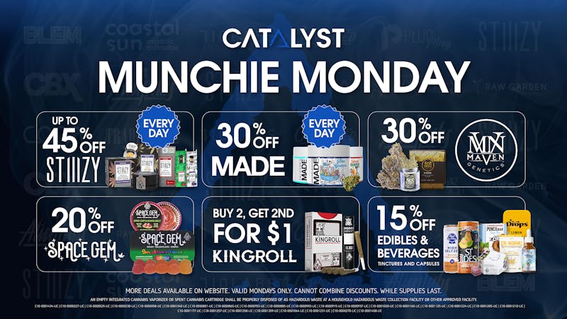 Catalyst Cannabis Dispensary Palm Desert Munchie Monday Deals