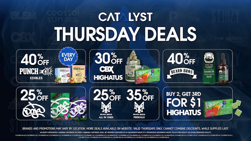 Catalyst Cannabis Dispensary Lancaster Thursday Deals | Up to 40% Off