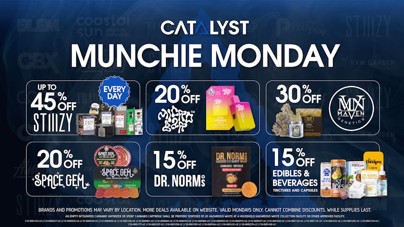 Catalyst Cannabis Dispensary Palm Desert Munchie Monday Deals
