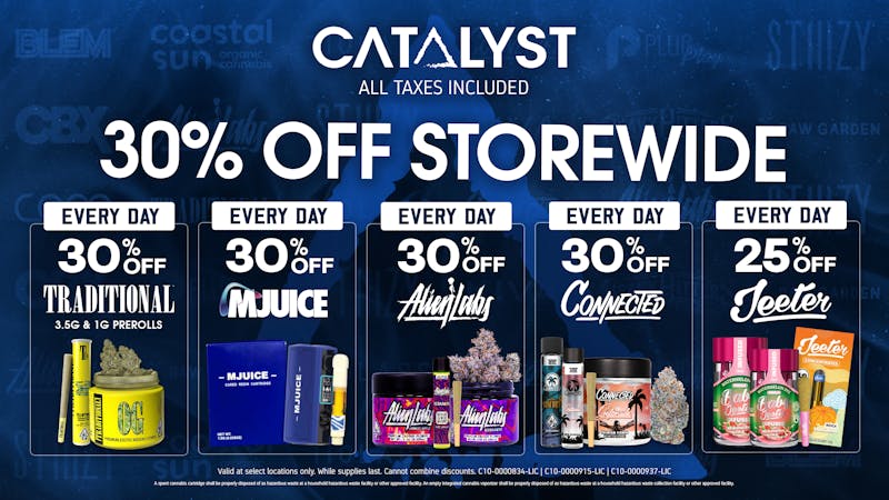 Catalyst Cannabis Dispensary Palm Desert 30% Off Storewide