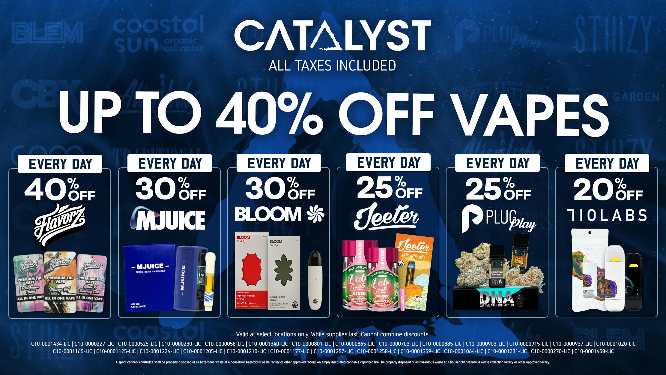 Catalyst Cannabis Dispensary Moreno Valley Up to 40% Off Vapes
