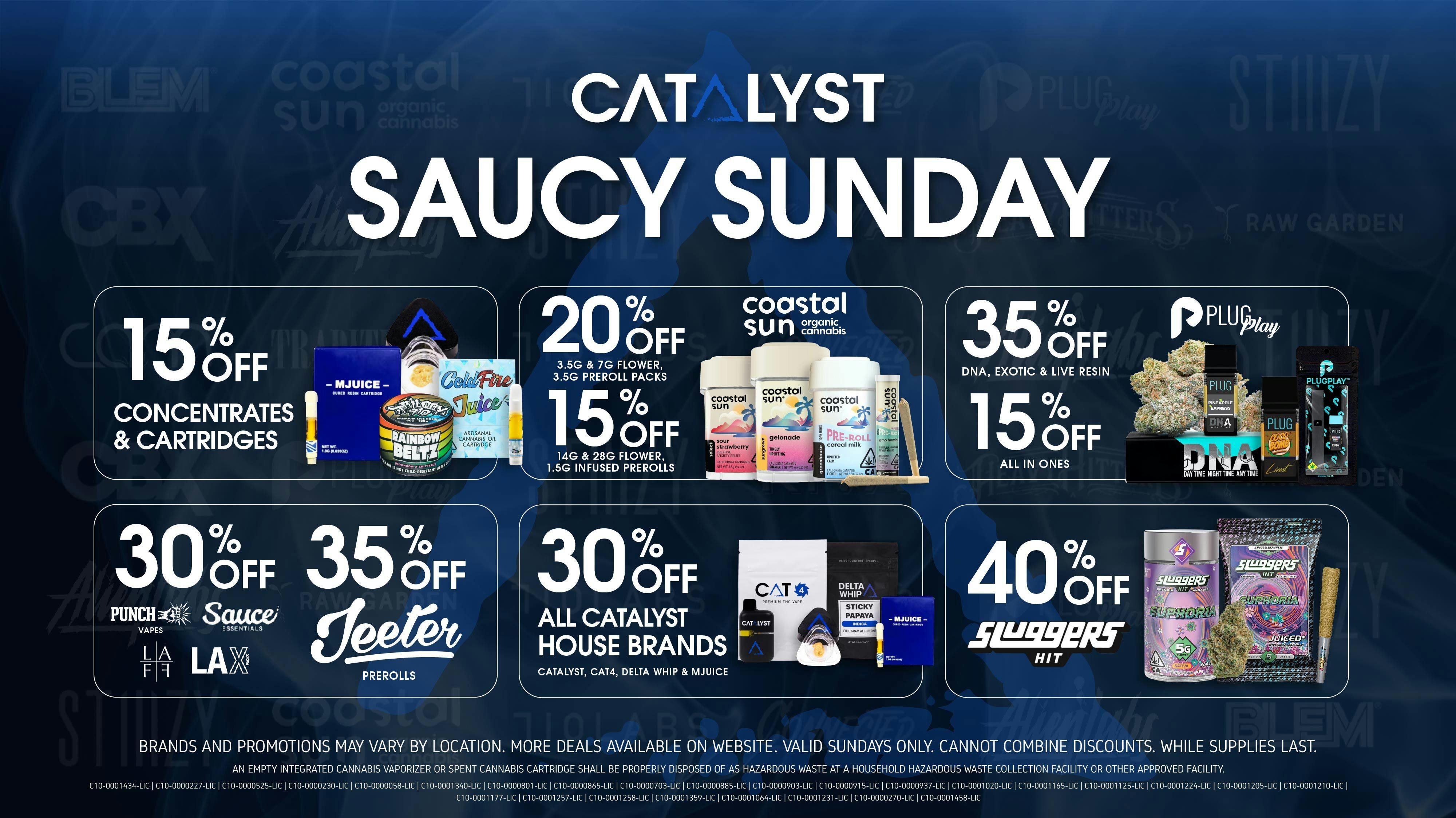 Catalyst Cannabis Dispensary Moreno Valley Saucy Sunday Deals