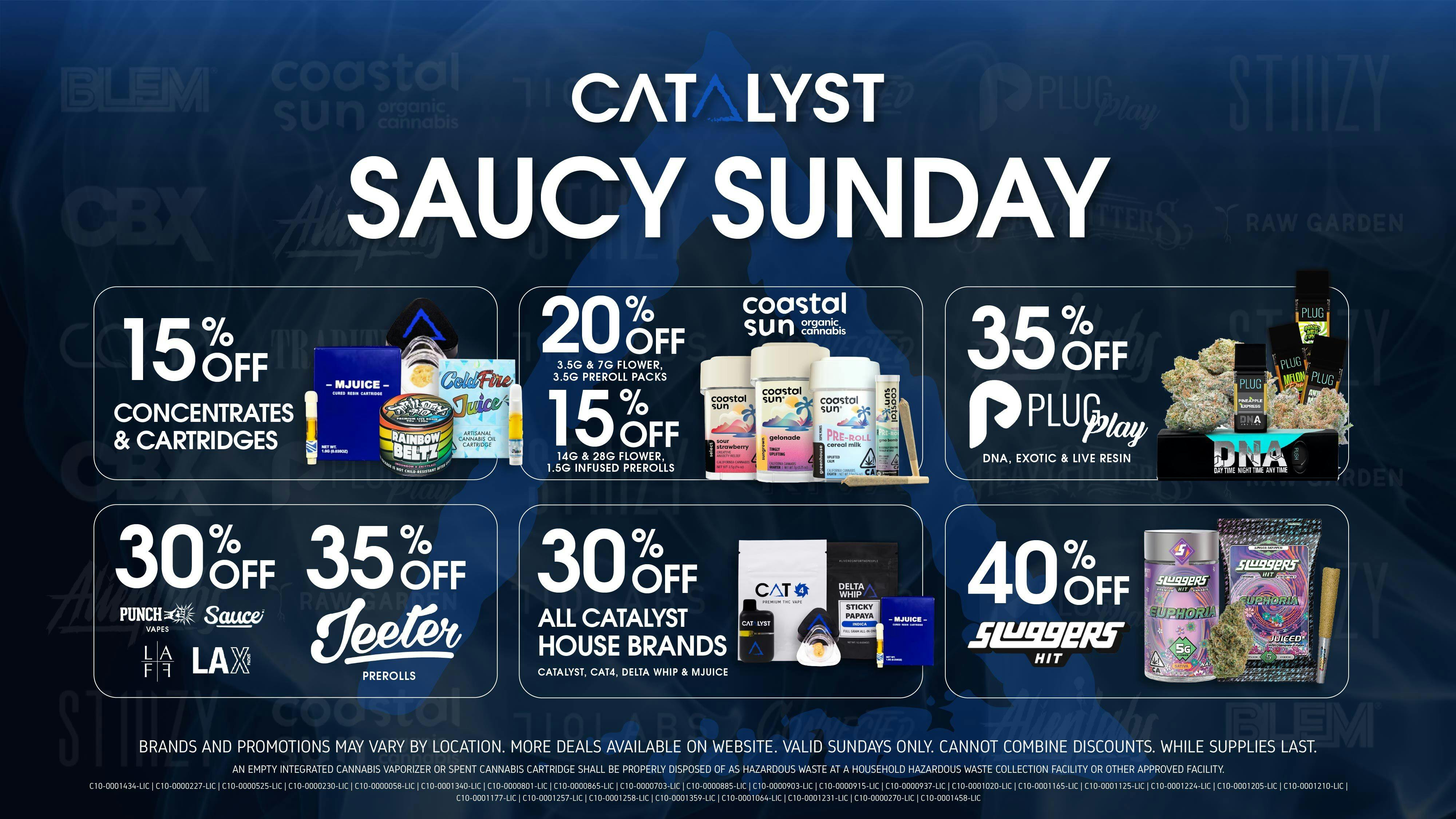Catalyst Cannabis Dispensary San Diego (NOW OPEN) Saucy Sunday Deals