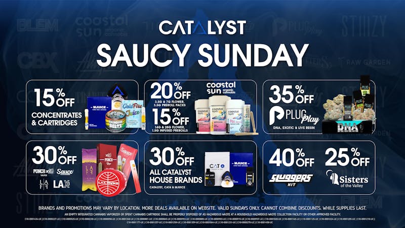 Catalyst Cannabis Dispensary Lancaster Saucy Sunday Deals