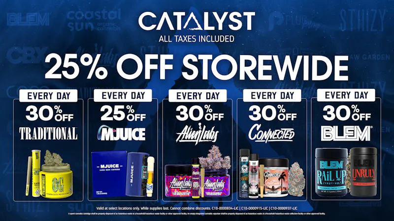 Catalyst Cannabis Dispensary San Diego 20% Off Storewide