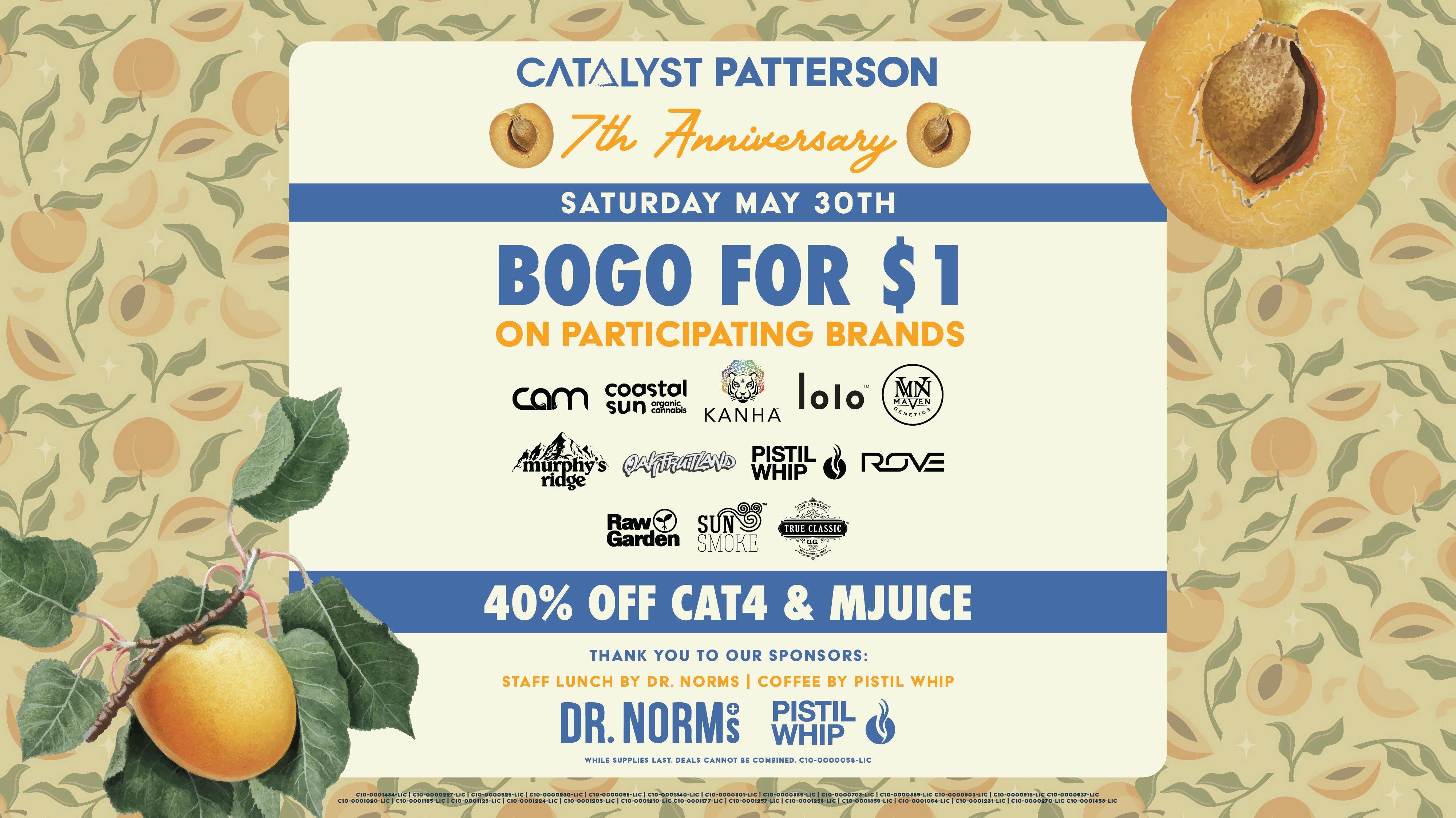 Catalyst Cannabis Dispensary Patterson 40% Off CAT4 & MJUICE + BOGO for $1 Select Brands
