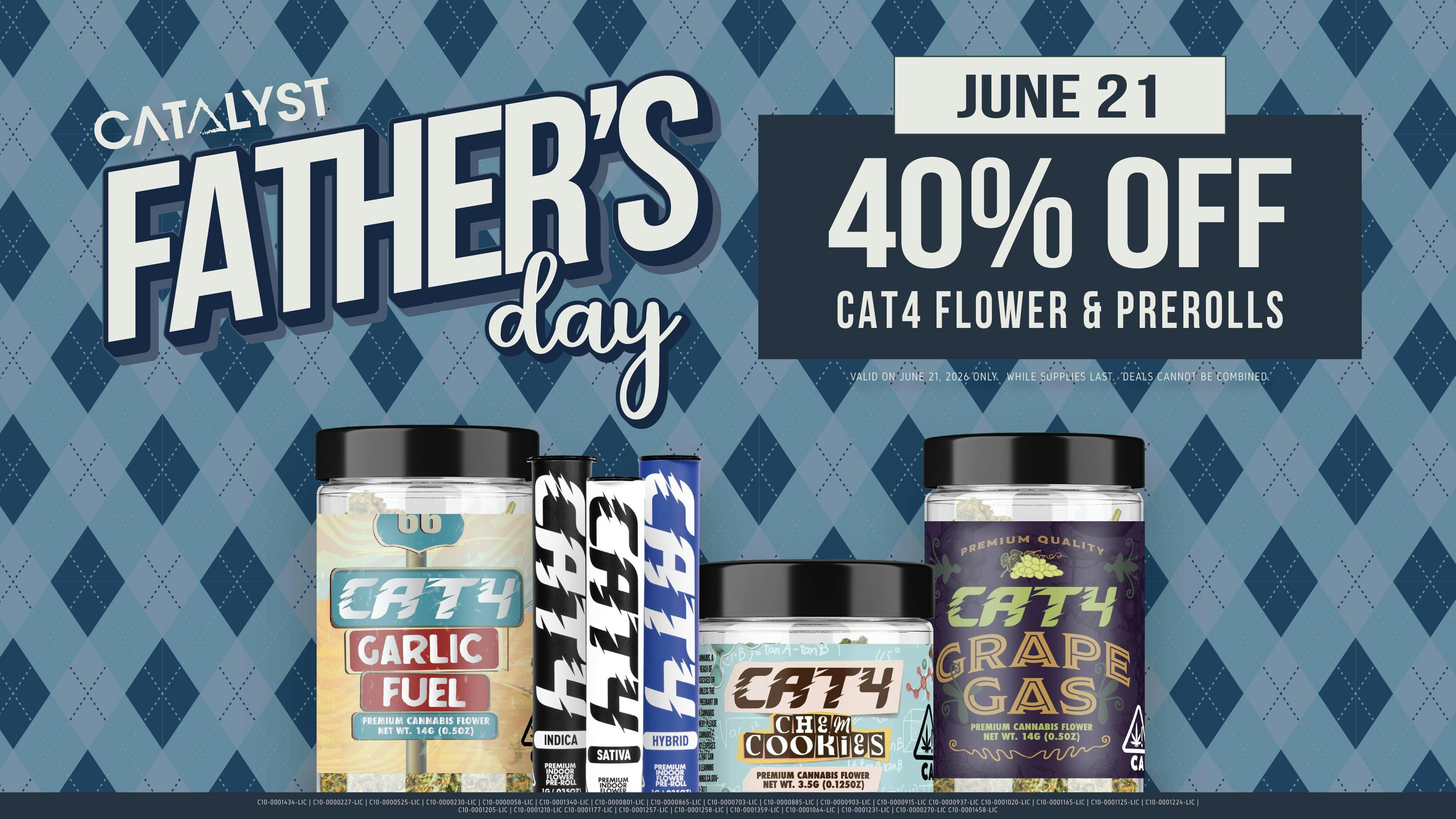Catalyst Cannabis Dispensary Stanton 40% Off CAT4 Flower & Prerolls