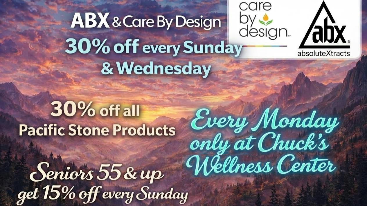 Chuck's Wellness Center - Taxes Included in Prices! 30%off ABX, CARE BY DESIGN & PACIFIC STONE SUNDAYS