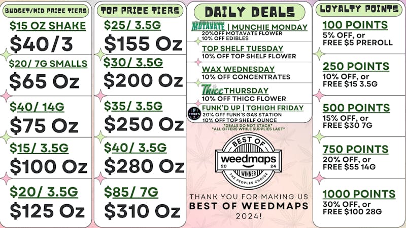 Okie OG Cannabis DAILY DEALS-BOGO 3.5 FLOWER OR 20% OFF 1ST TIME IN