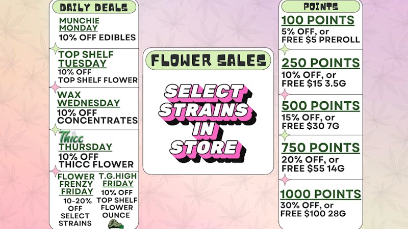 Okie OG Cannabis DAILY DEALS-BOGO 3.5 FLOWER OR 20% OFF 1ST TIME IN