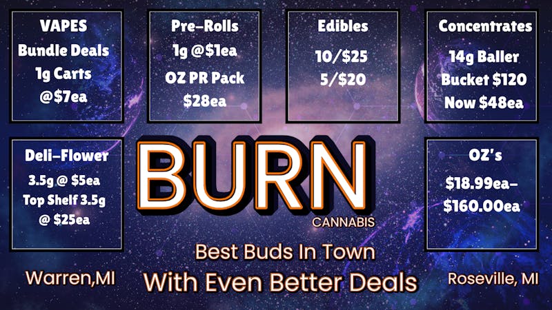 Burn Cannabis Retail - Warren Like Strong Flower? 10 Strains Over 30% THC