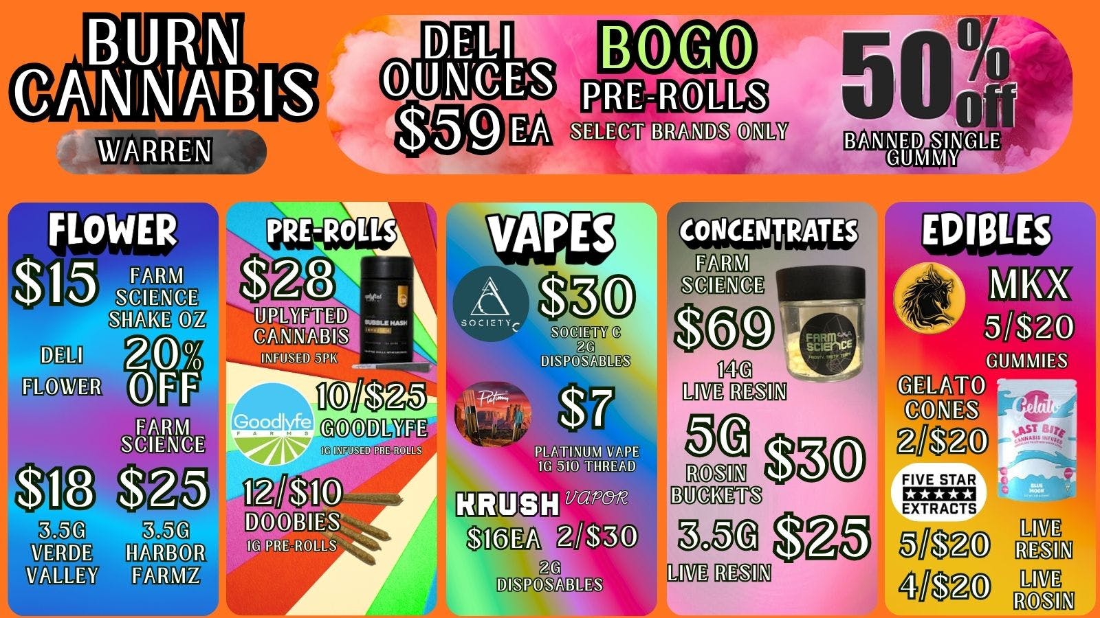 Burn Cannabis Retail - Warren Wicked Strong Flower @ Low Prices