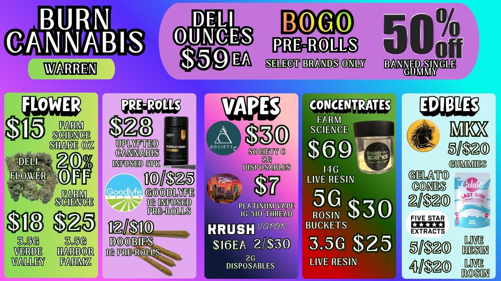 Burn Cannabis Retail - Warren Wicked Strong Flower @ Low Prices