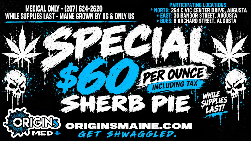 ORIGINs EAST - Medical $60 SHWAGGLE SHERB PIE OUNCES @ ORIGINS MED STORES