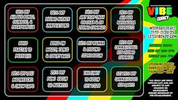 Vibe - Quincy Weekday Deals @ Vibe Quincy 11/17-11/20