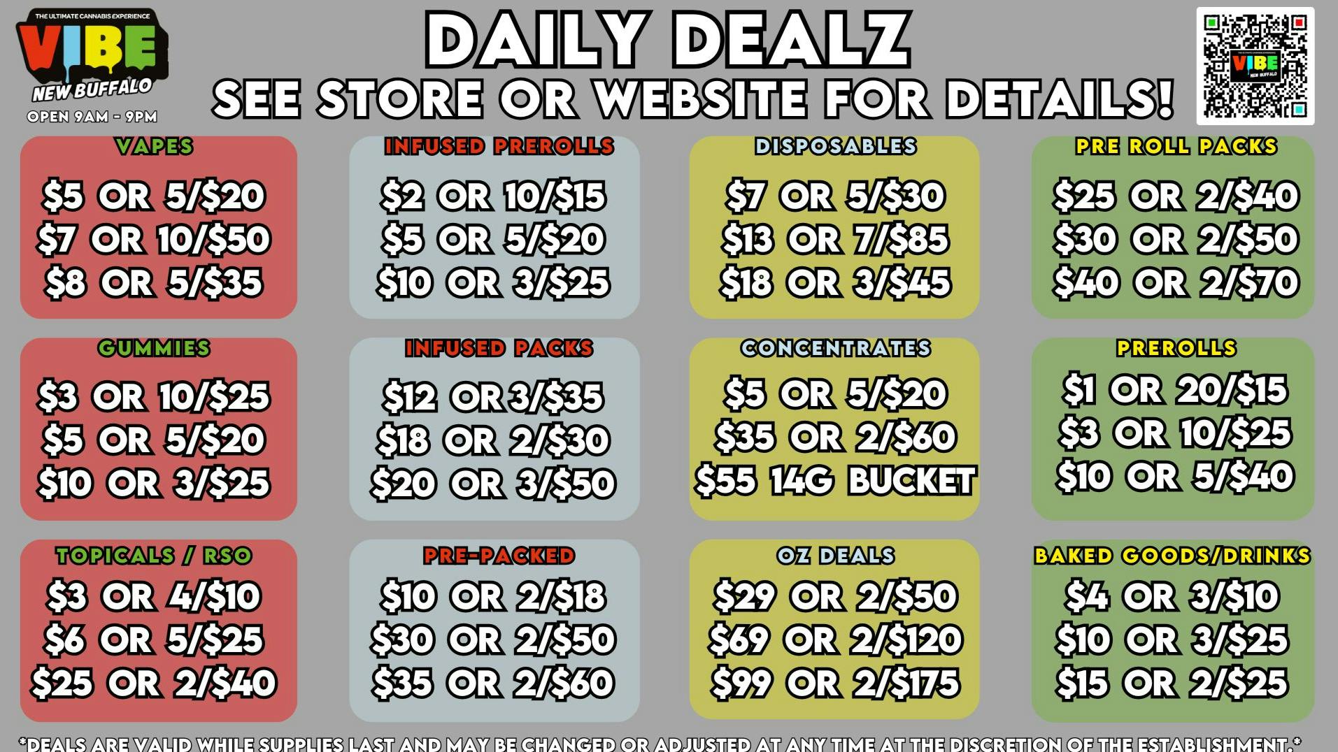Vibe New Buffalo Daily Deals at Vibe!