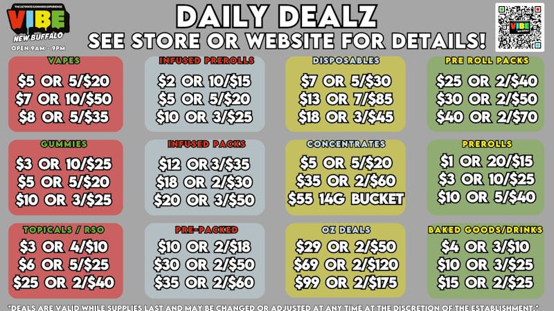 Vibe New Buffalo Daily Deals at Vibe!