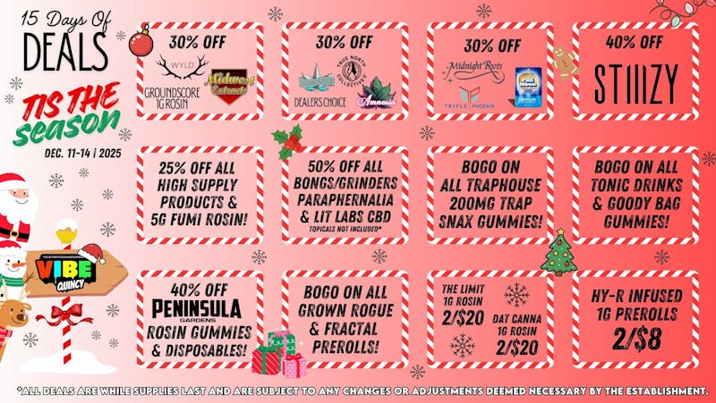 Vibe - Quincy Weekend Deals @ Vibe Quincy 12/12-12/14