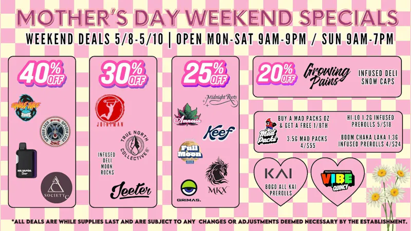 Vibe - Quincy Mother's Day Weekend Deals @ Vibe Quincy!