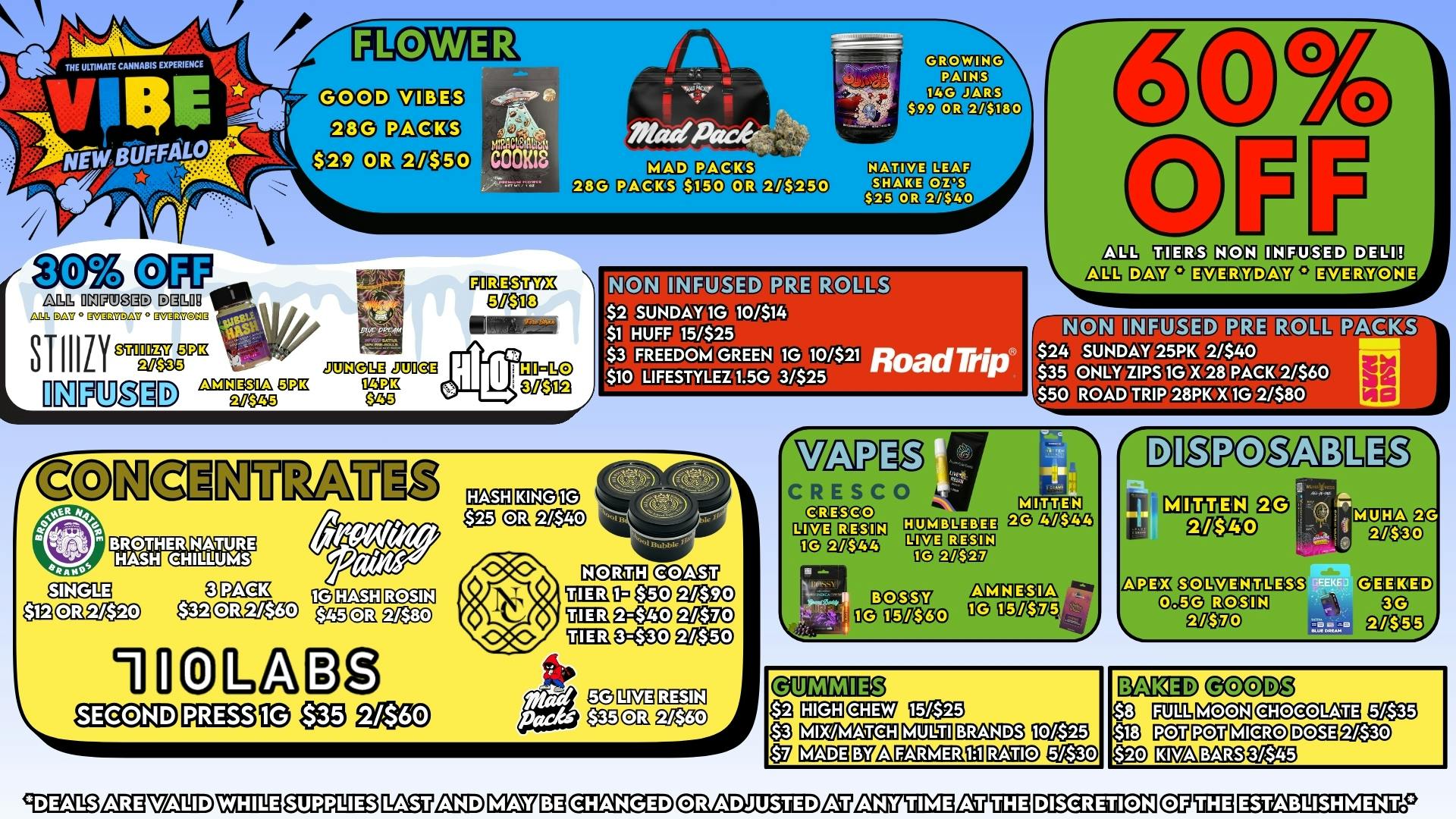 Vibe New Buffalo Daily Savings at Vibe!