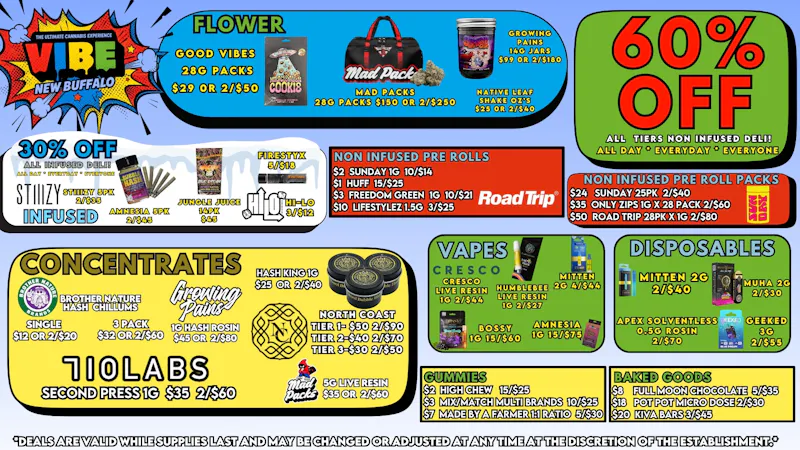 Vibe New Buffalo Daily Savings at Vibe!