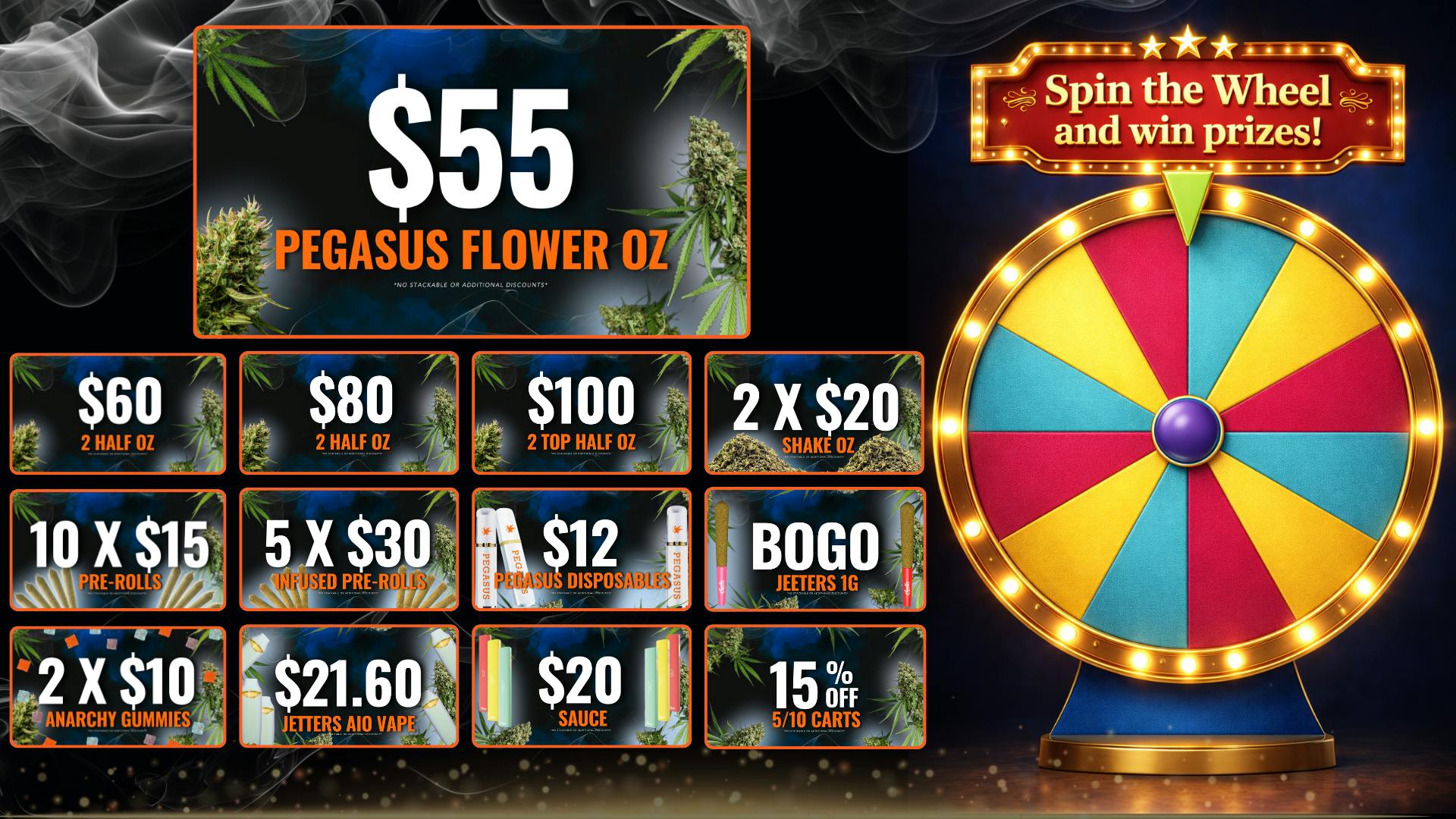 Pegasus “Fly High Fly Pure” Friday! Spin the wheel and win!