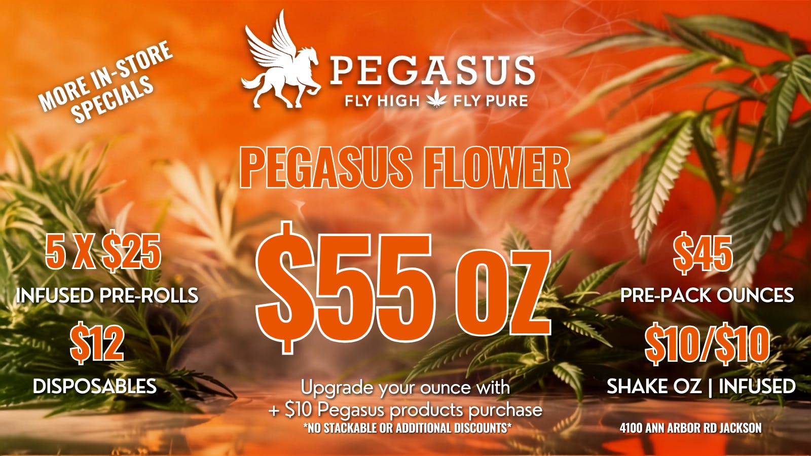 Pegasus “Fly High Fly Pure” Award Winning Indoor Flower | Oz for $55.00!
