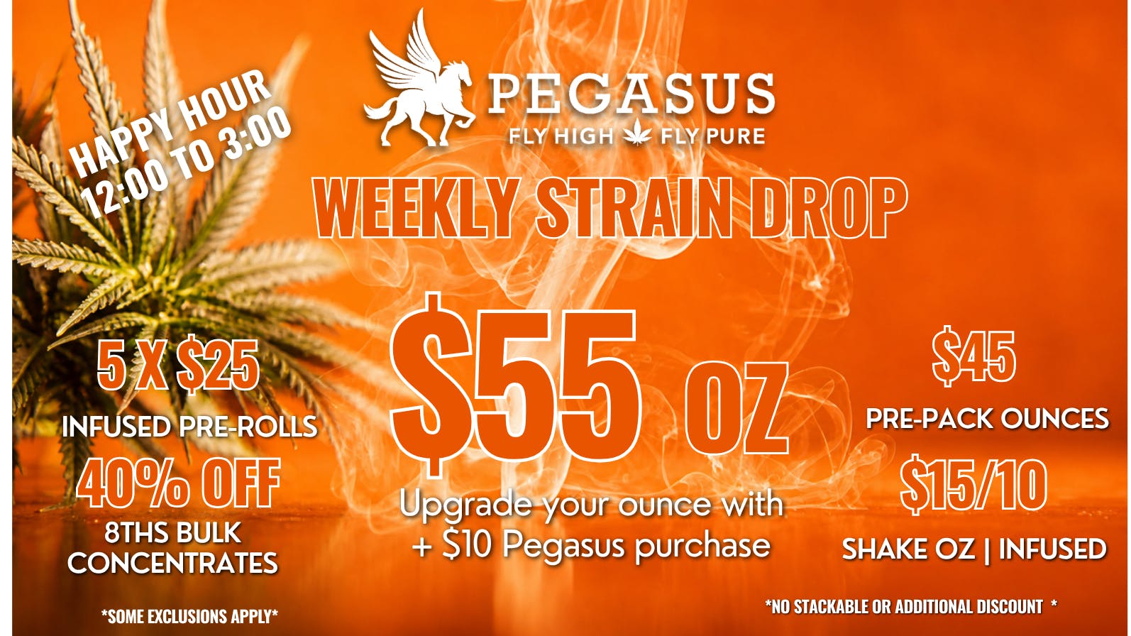 Pegasus “Fly High Fly Pure” Award Winning Indoor Flower | Oz for $55.00!