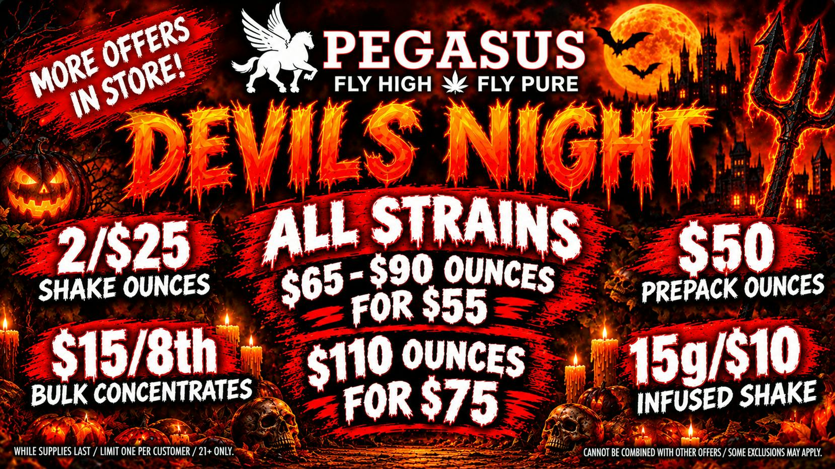 Pegasus “Fly High Fly Pure” Night Before Halloween at Pegasus