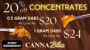 Cannabliss 20% Off Dabs 1g as low as $24