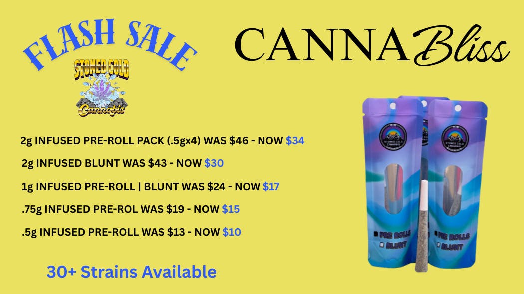 Cannabliss STONED COLD - INFUSED PRE-ROLL | BLUNT FLASH SALE