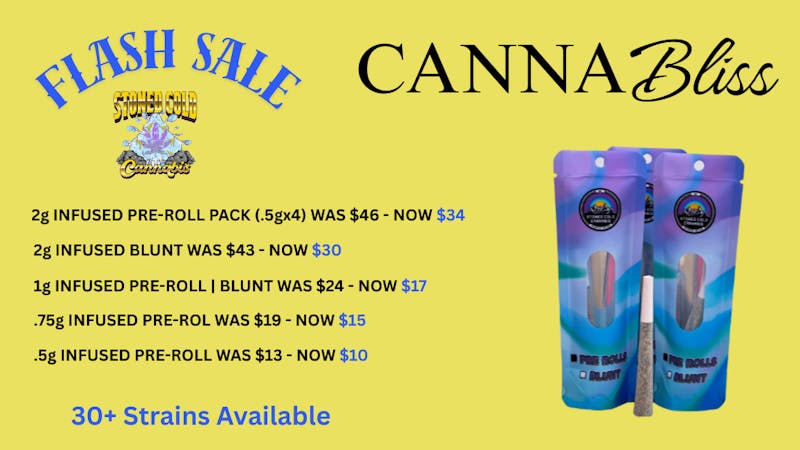 Cannabliss STONED COLD - INFUSED PRE-ROLL | BLUNT FLASH SALE