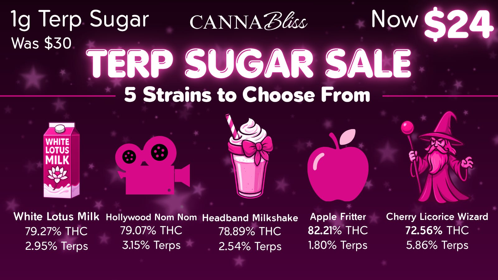 Cannabliss $24 EINSTEIN 1G TERP SUGAR - 8 STRAINS ON SALE
